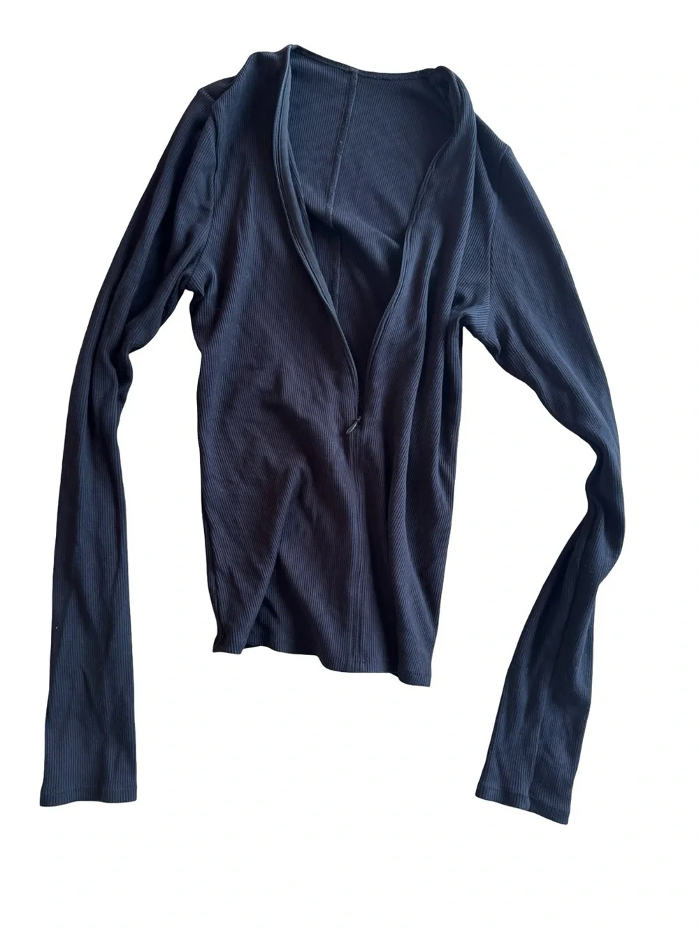 ALO Yoga 3/4 Zip Long Sleeve Ribbed Top Size approx XS
